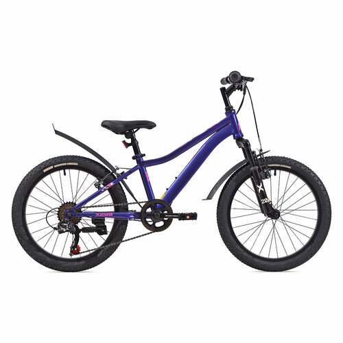 Велосипед детский горный 20 рост 120-135см 6 скоростей розовый рама 11 велик 6 лет 7 лет 8 лет переключатель SHIMANO скоростной RUSH HOUR X 200 16101₽