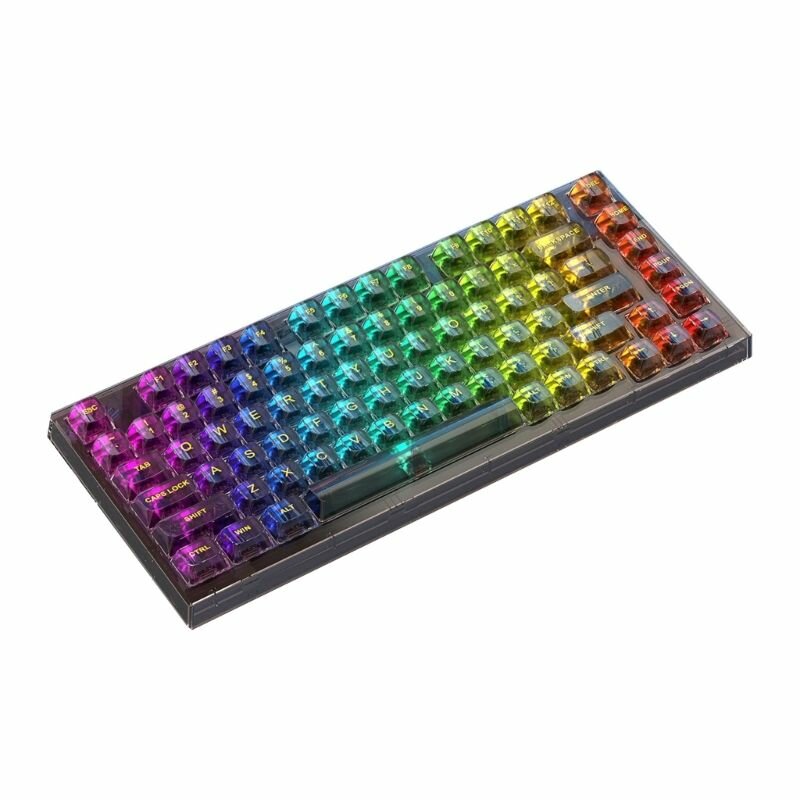 X75 82-клавишная игровая клавиатура Type-C Проводная прозрачная механическая Bluetooth-совместимая 5.0 2,4G RGB-подсветка с горячей заменой