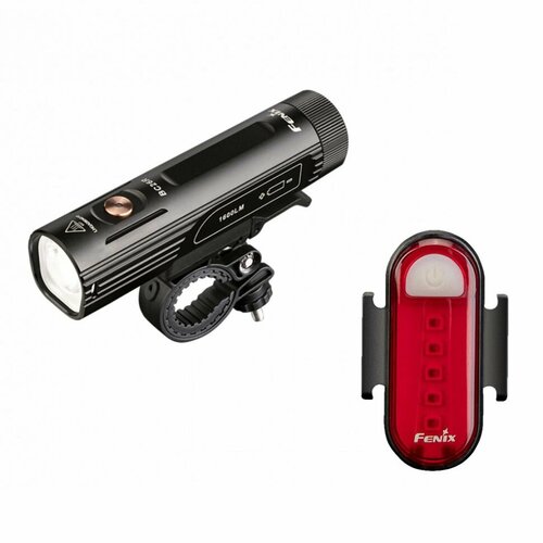 Велофара передняя Fenix BC26R мощная светодиодная аккумуляторная + фонарь задний Fenix BC05R V2.0