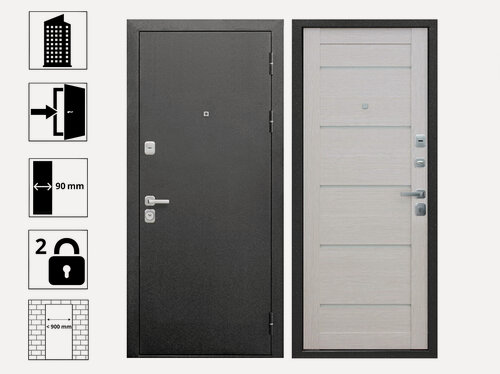 Изображение товара Дверь Ferroni 9 см Серебро Лиственница беж Царга 860R входная дверь для квартиры