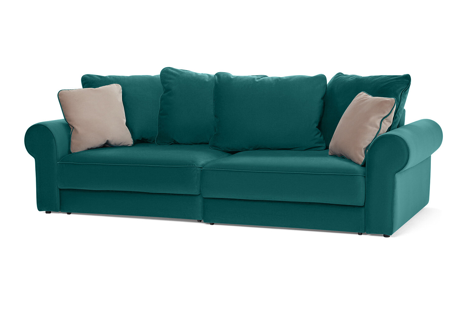 Диван-кровать SOLANA Флоренция прямой, 250х90х121 см, еврокнижка, цвет бирюзовый
