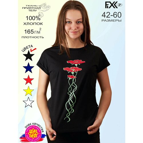 фото Футболка fixxselfixx, размер 48, черный