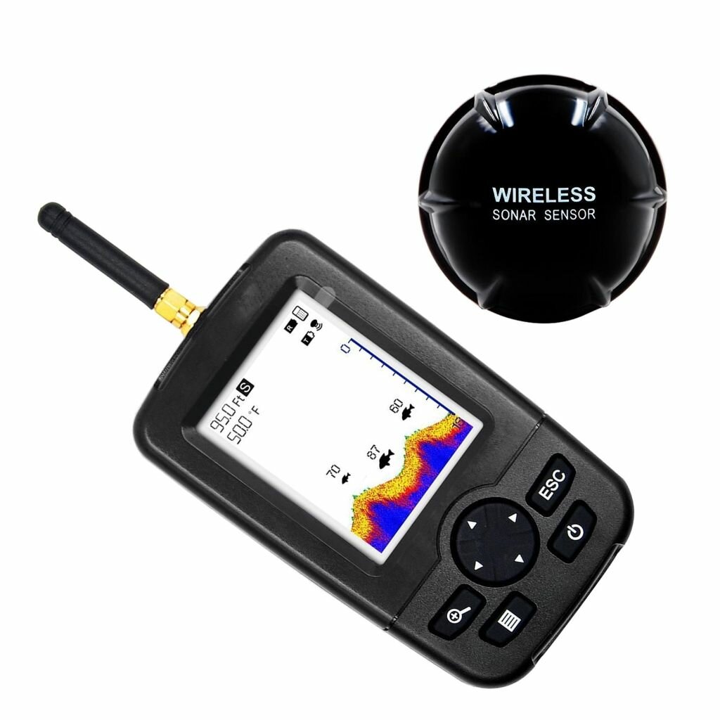 Беспроводной сонар для рыбалки с экраном HD черный