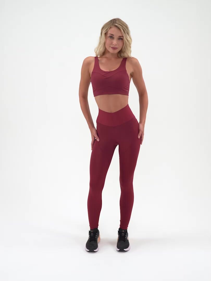 Легинсы спортивные Demix W D Fitness GYM Sculpt Leggings, размер 46, винный — фото 1