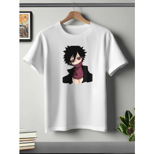 фото Футболка oneq унисекс 60-62 (4xl) размер с принтом my hero academia, белая, размер 4xl, белый