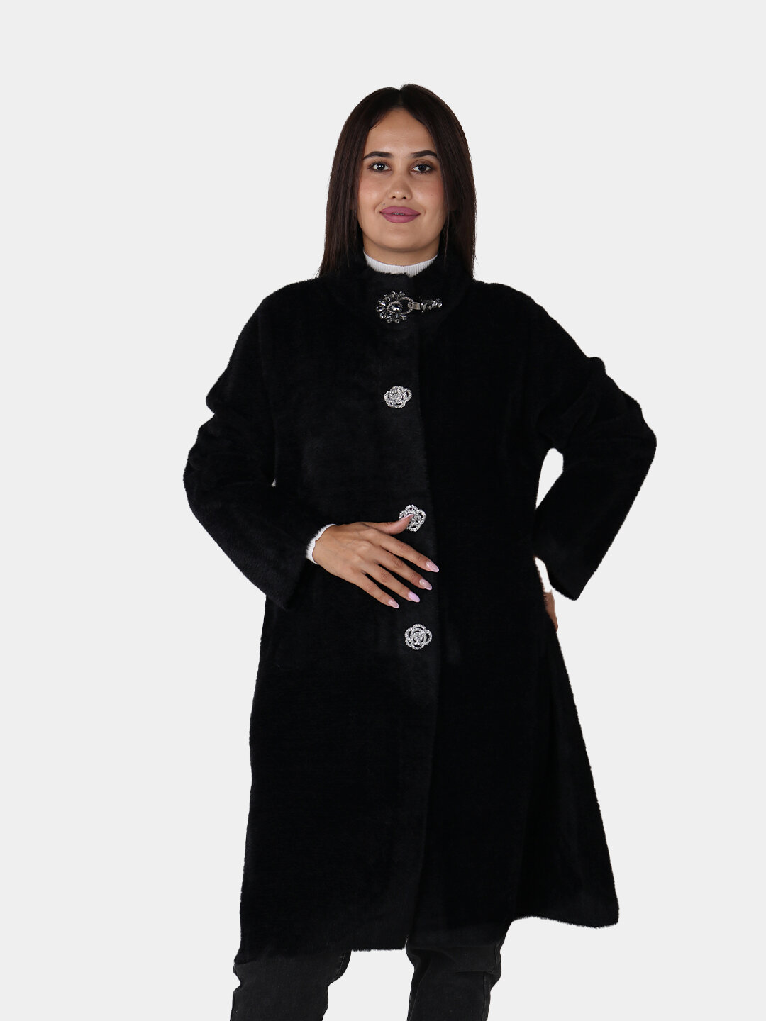 Пальто, размер One Size, черный — фото 1