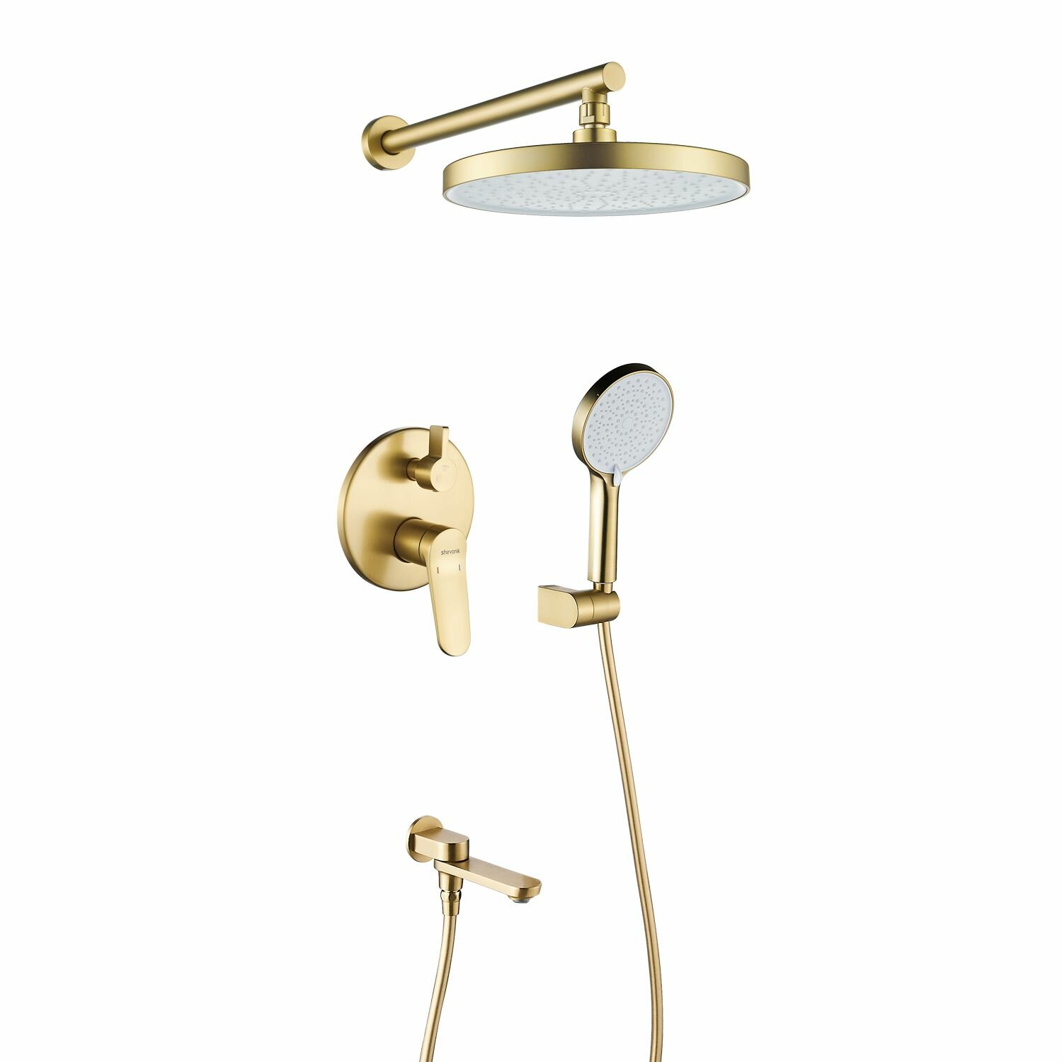 Душевая система встраиваемая Shevanik S4QB33NJ5GRT, золотой сатин