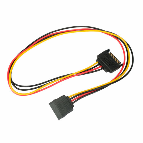 Удлинитель Cablexpert SATA 15pin - SATA 15pin (CC-SATAMF-02), длина 0.5 м, 1 шт., черный