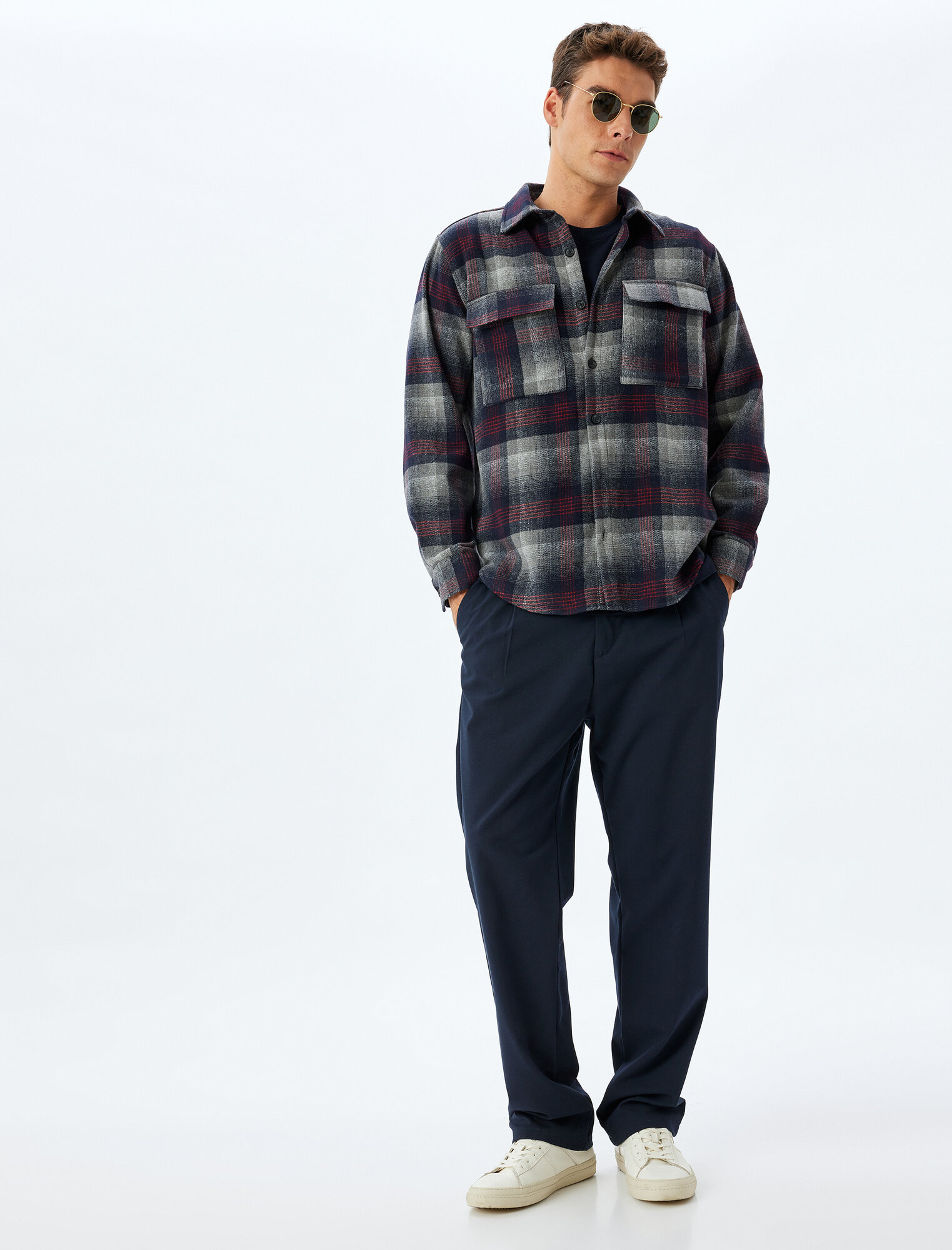 Рубашка KOTON, размер M, серый — фото 1