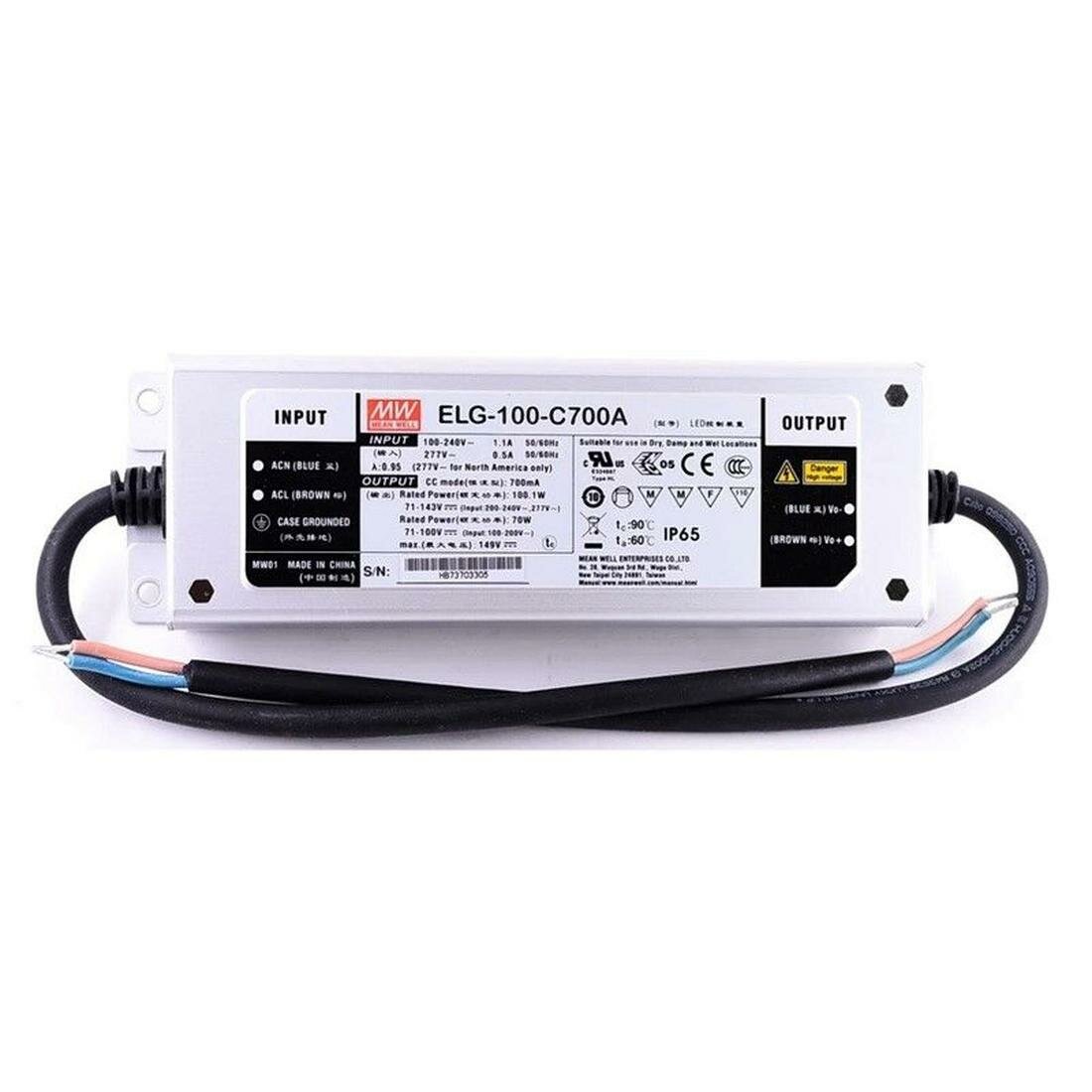 LED-драйвер AC-DC Mean Well ELG-100-C1400A-3Y, металлический корпус