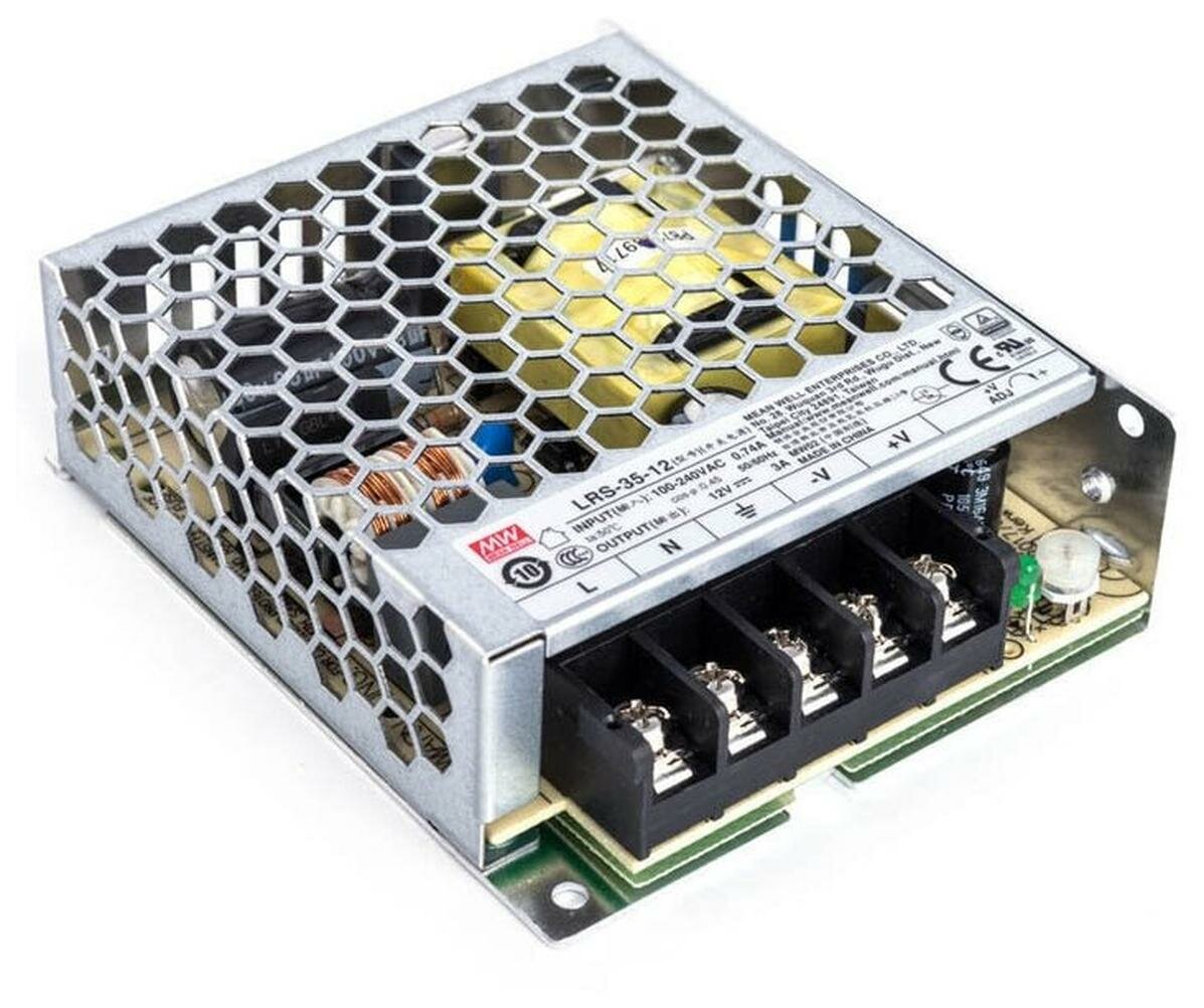 Источник питания AC/DC Mean Well LRS-35-12, металлический корпус — фото 1