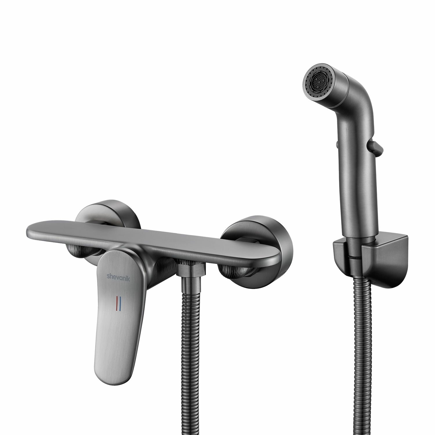 Гигиенический душ SHEVANIK, смеситель для унитаза, графитовый, аэратор, длина шланга 1 м