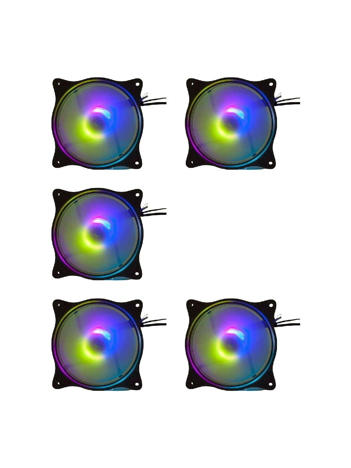 Two Side RGBs Illumination Silents Cooling Fan With Hydraulic Bearing 20dB Noise Intelligent Temperature Control For PC Case Gaming PC Build