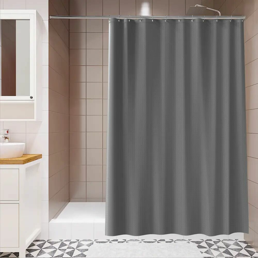 Штора для ванной Ofenhorn 180x200 см полиэстер цвет серый