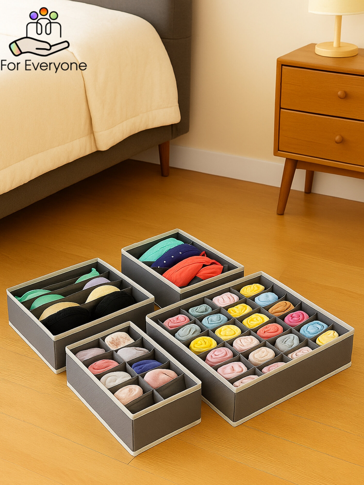 Органайзер для шкафа Органайзер для хранения органайзер для вещей набор 4 шт серый Zurkibet