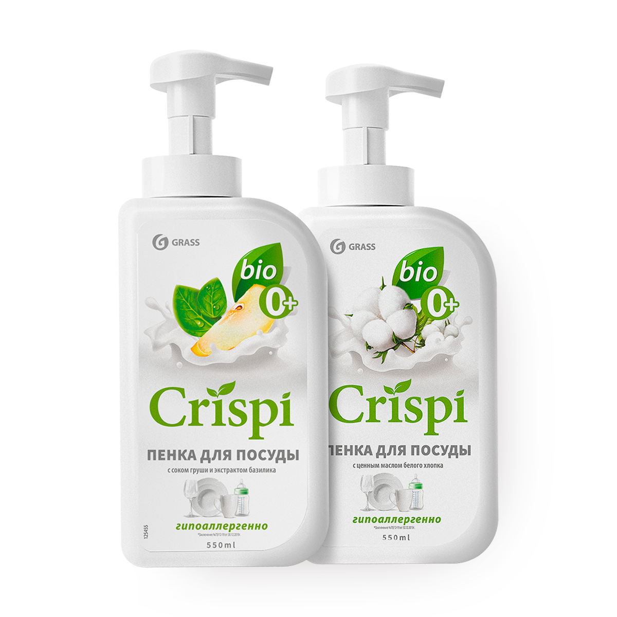 Пенка для посуды, овощей и фруктов Grass Crispi хлопок-груша
