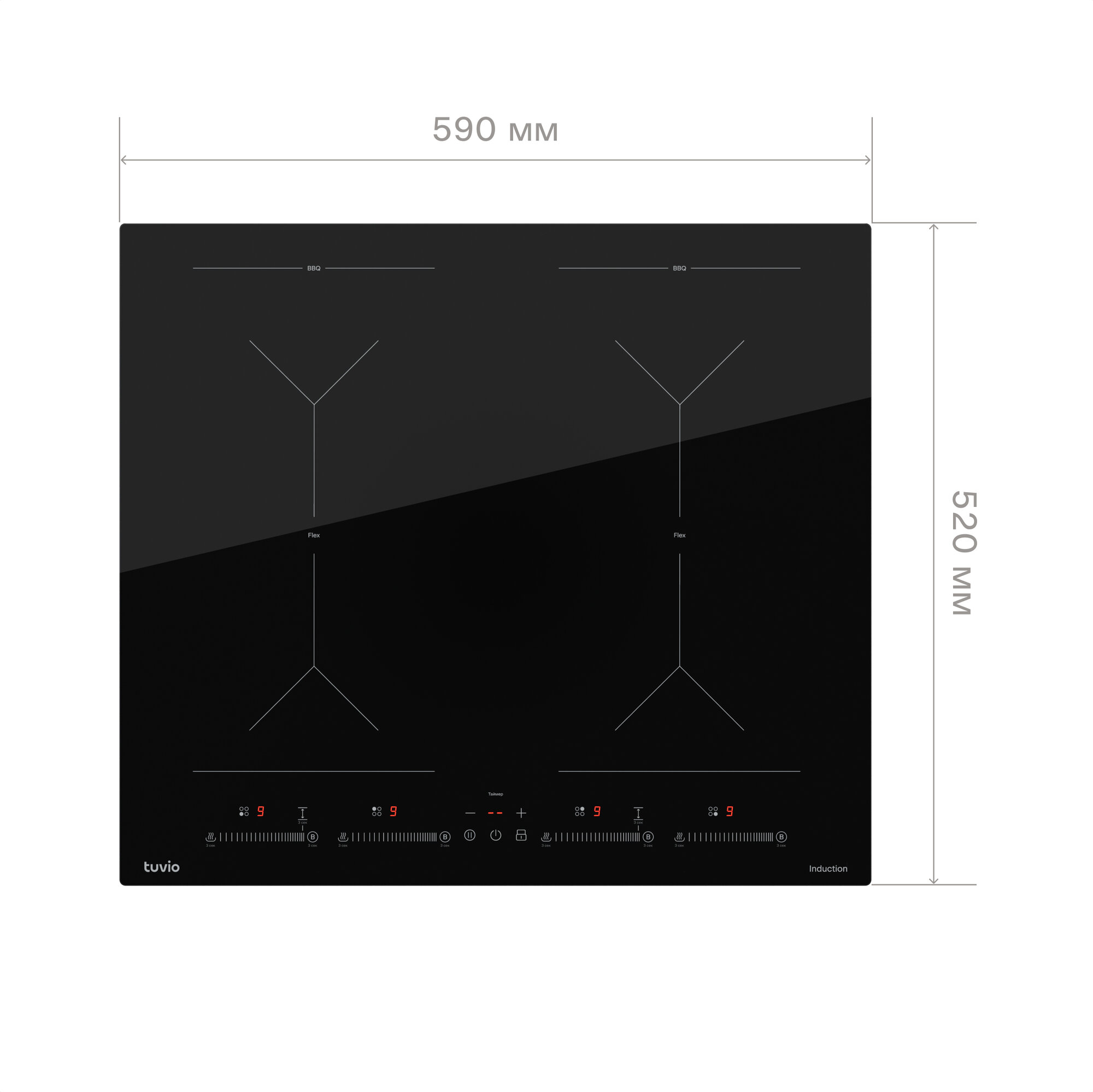 Индукционная варочная панель Tuvio HIS48FBB1 - фотография № 8