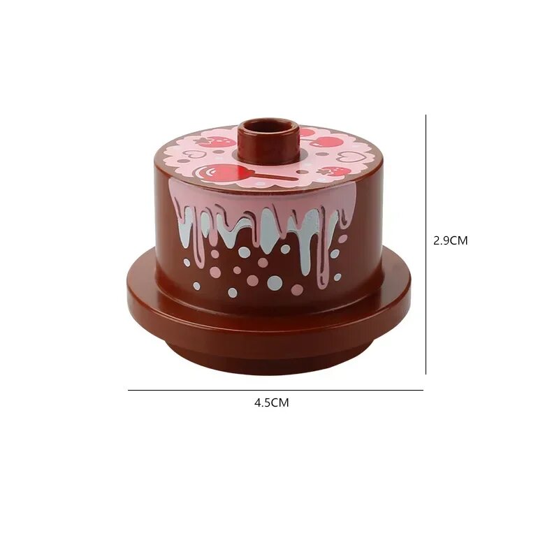 Пластиковый блок Chocolate Cake, розовый, 2.9 x 4.5 см