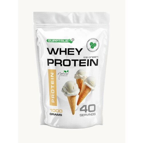 Протеин сывороточный Supptrue, для похудения, для набора мышц, 1 кг, пломбир