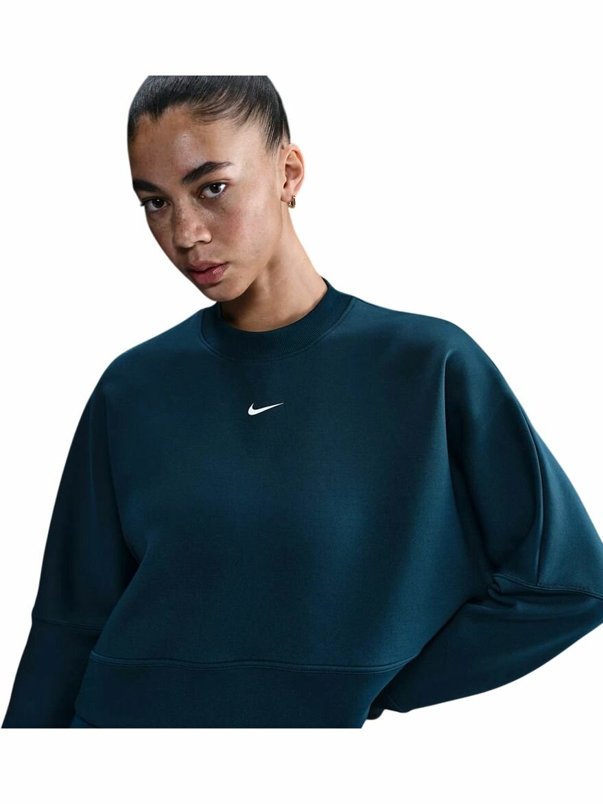 Свитшот спортивный NIKE Prima Dri-FIT Oversized Crew-Neck Cropped Top размер M INT  синий