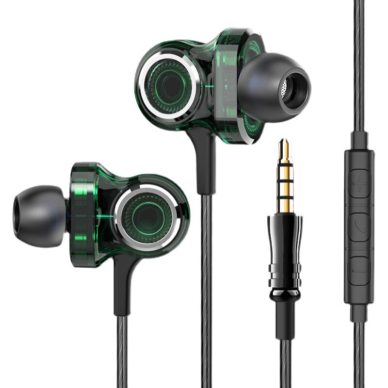 Plumee Green Ghost i8 Вкладышные наушники HiFi с 6-ядерным процессором и 6 динамическими драйверами, высококачественный