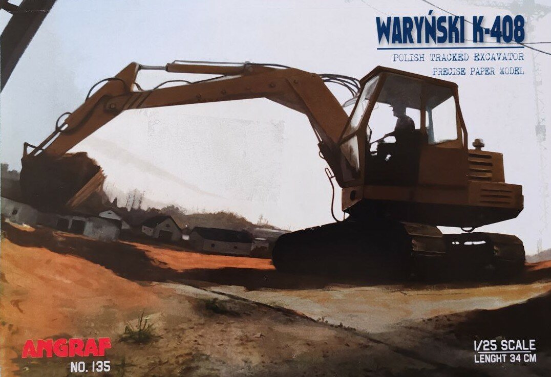Сборная бумажная модель Экскаватор Waryński K-408 - angraf №135 (журнал)