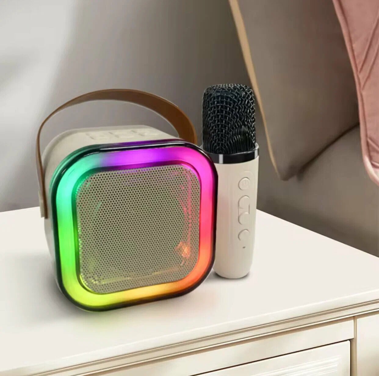 Sing-e, ZQS-K12, МИКРОФОН1, мультимедиа динамик, супер БАС, 1500 мАч. Праздничное настроение всегда с вами!