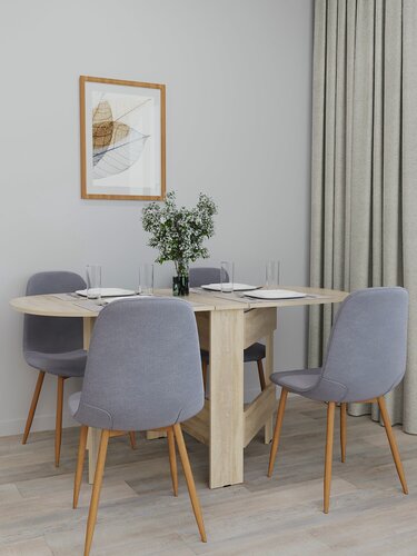 Изображение товара Раскладной стол -книжка Volodin&Co, кухонный, ЛДСП, современный стиль, дуб сонома, 155х80 см