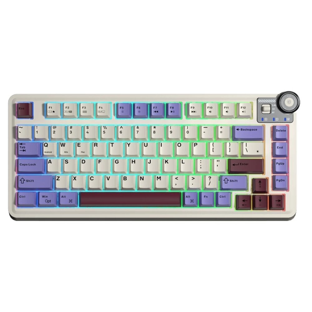 Механическая AULA AU75 (red purple white), английская раскладка, для настольного компьютера/для ноутбука, USB