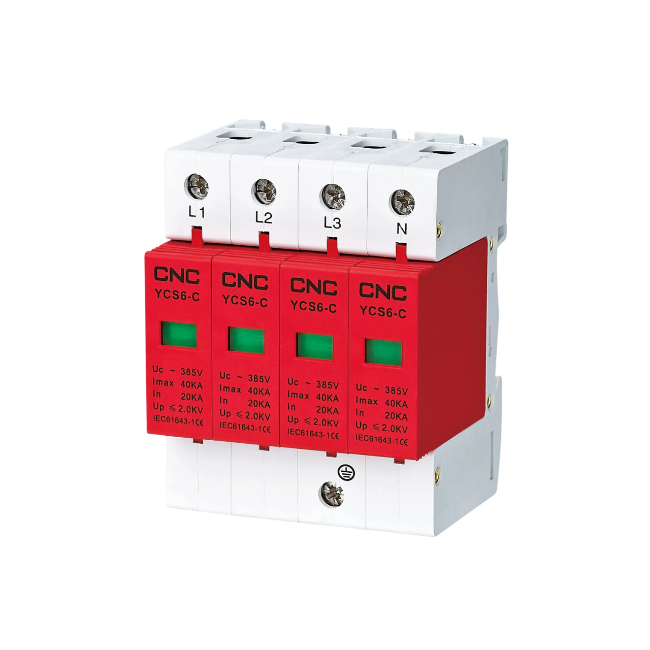 Устройство защиты от импульсных перенапряжений YCS6-C 4P 20kA 420V