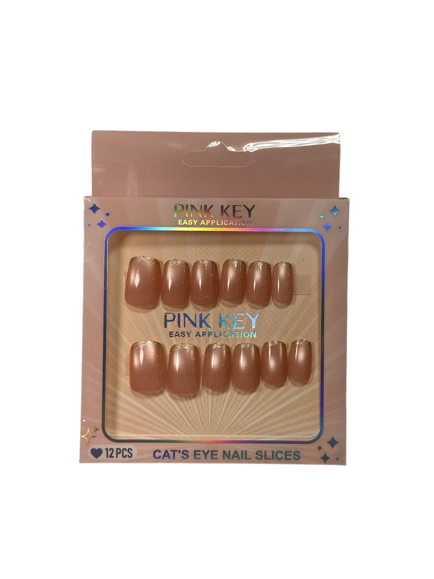 Накладные ногти Qizlar uchun, ABS-пластик, натуральные типсы, клей в комплекте, 12 штук