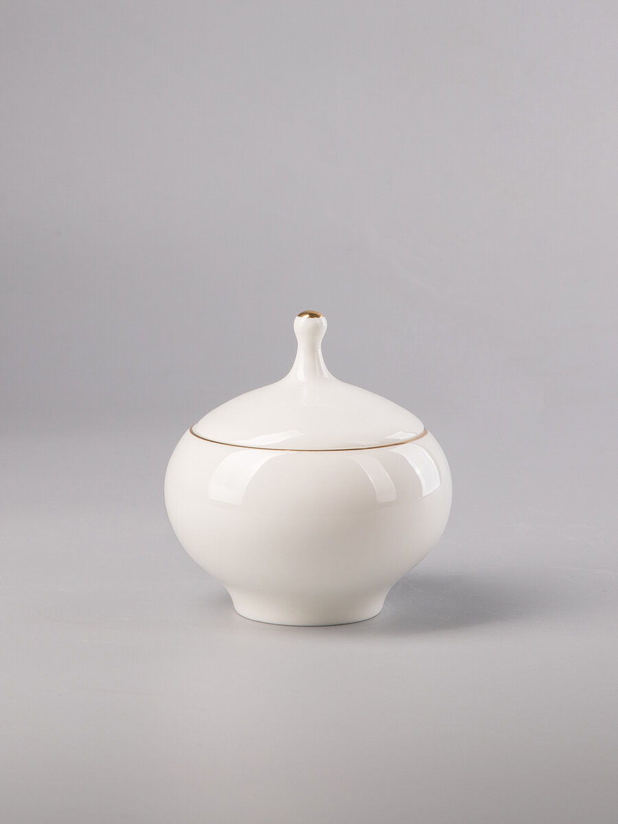 Сахарница "Золотой кант "форма Яблочко, 250 мл, Императорский фарфоровый завод