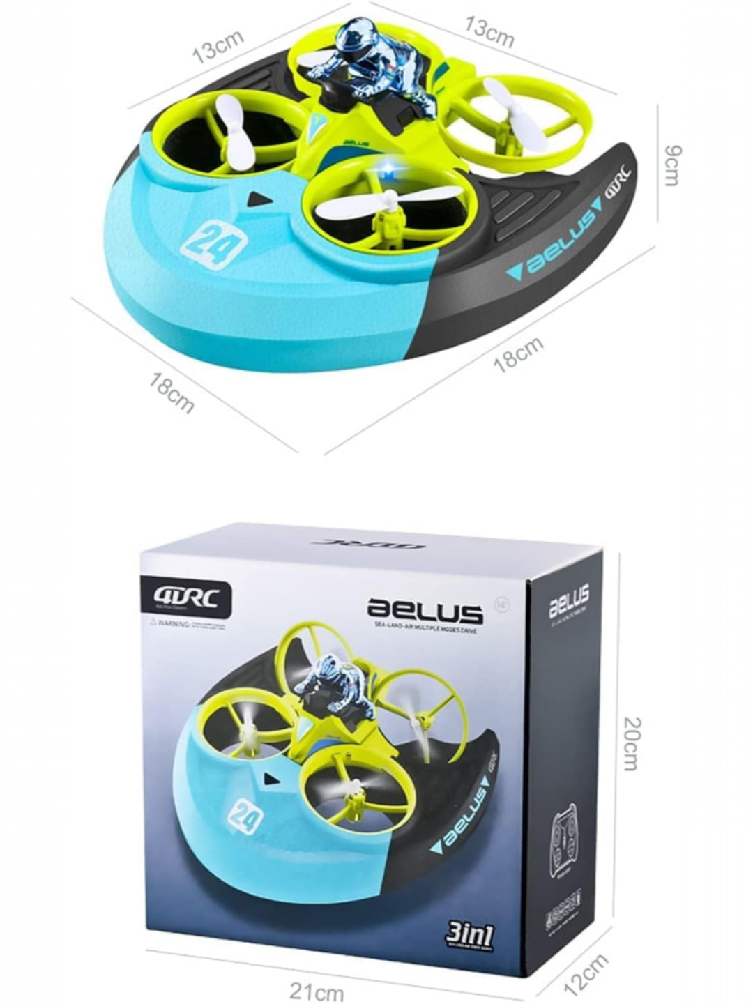 Радиоуправляемый дрон-ховеркрафт 3 в 1: воздух, земля, вода — фото 1