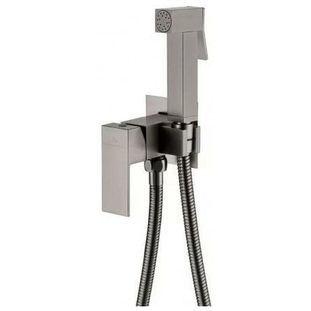 Гигиенический душ со смесителем встраиваемый Grocenberg GB002BG, графит