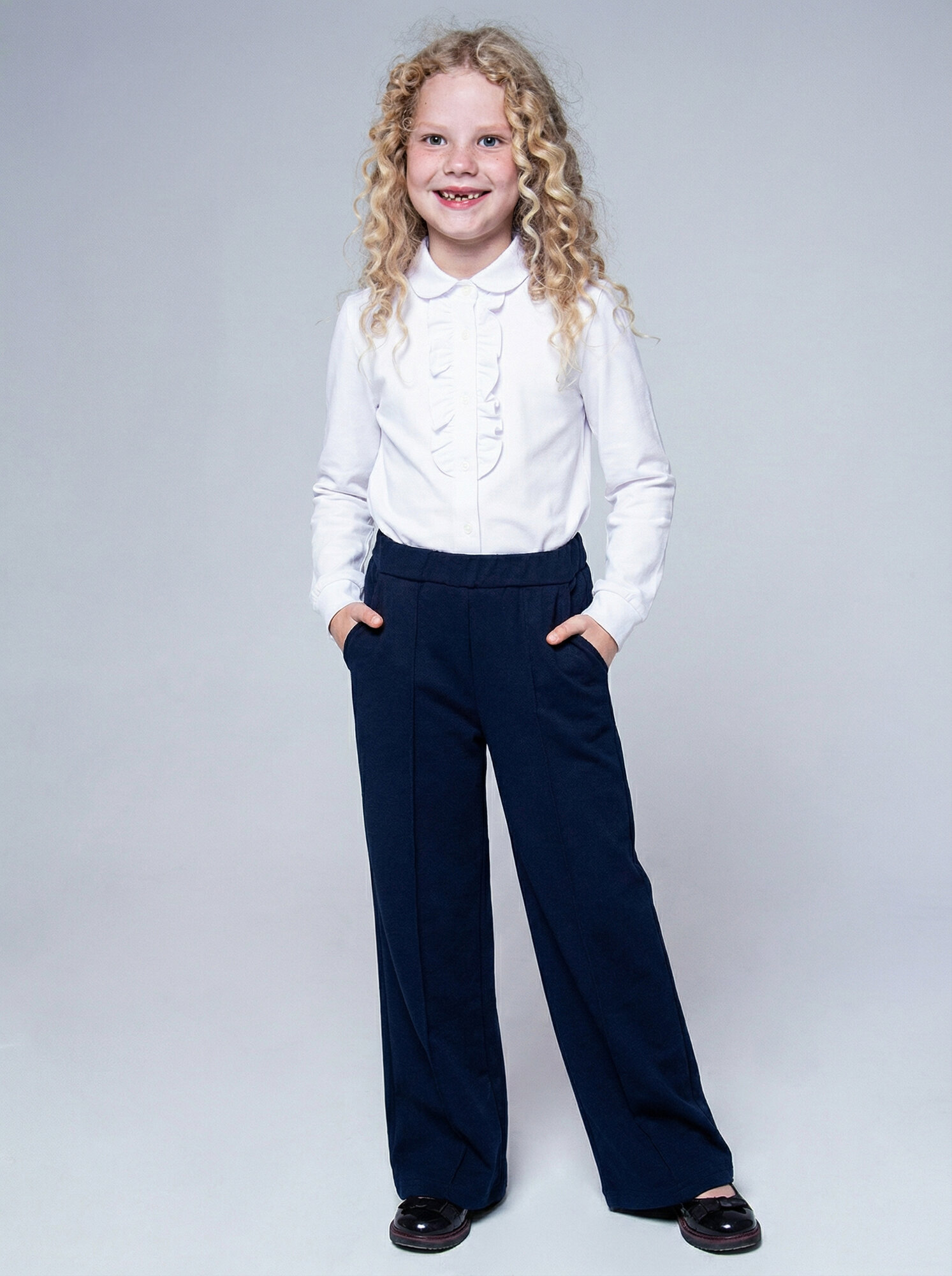 Школьная блуза Winkiki, размер 122, белый — фото 1