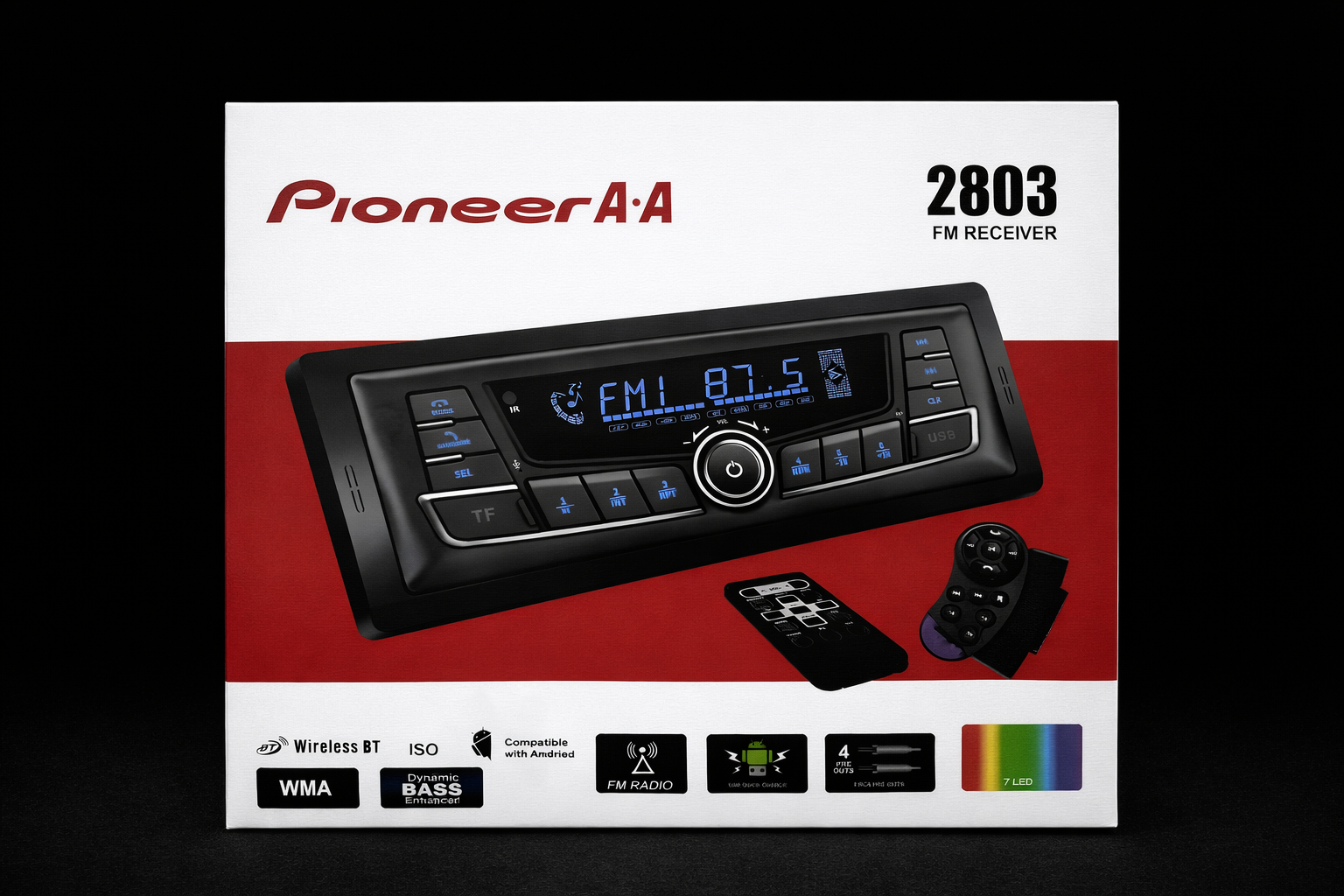 Pioneer A.A 2803 – Автомагнитола FM Receiver USB QUICK CHARGE MP3 LCD DISPLAY ESP