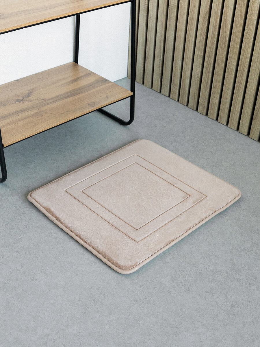Коврик для туалета и ванны memory SOFT DeNASTIA, 50x60 см, бежевый, M111362