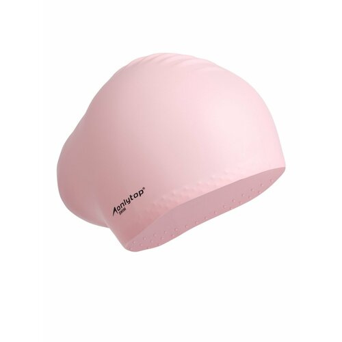 Шапочка для плавания силиконовая для длинных волос, цвет розовый 10639102