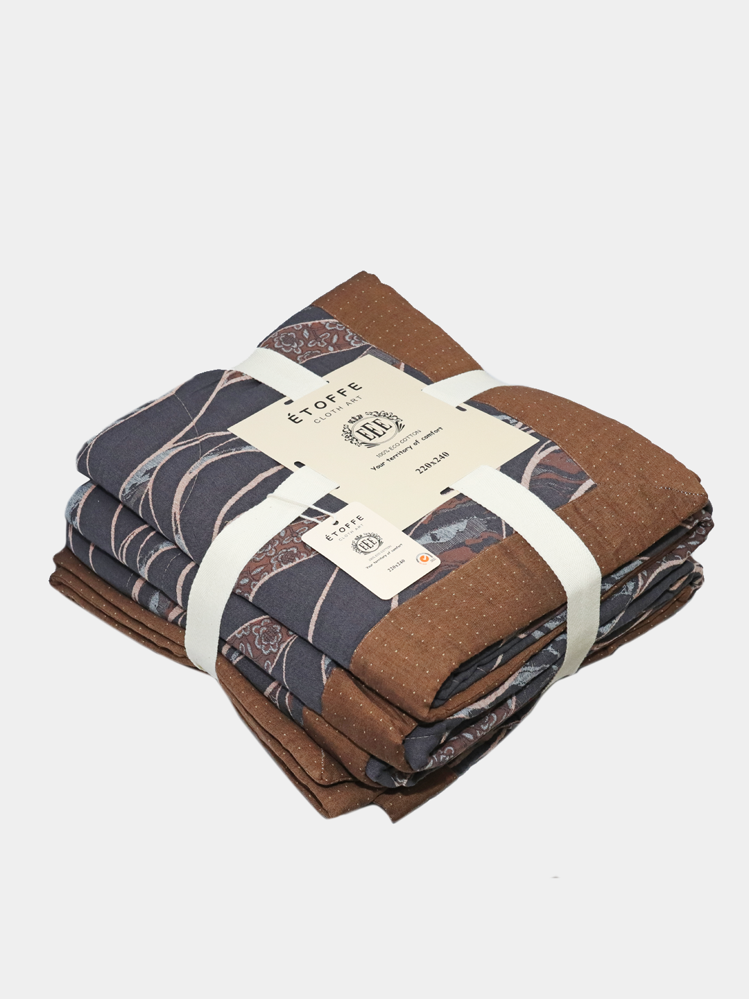 Одеяло, осенняя, двухсторонняя,"ÉTOFFE", 100% хлопок, односпальный, размер 150×200см