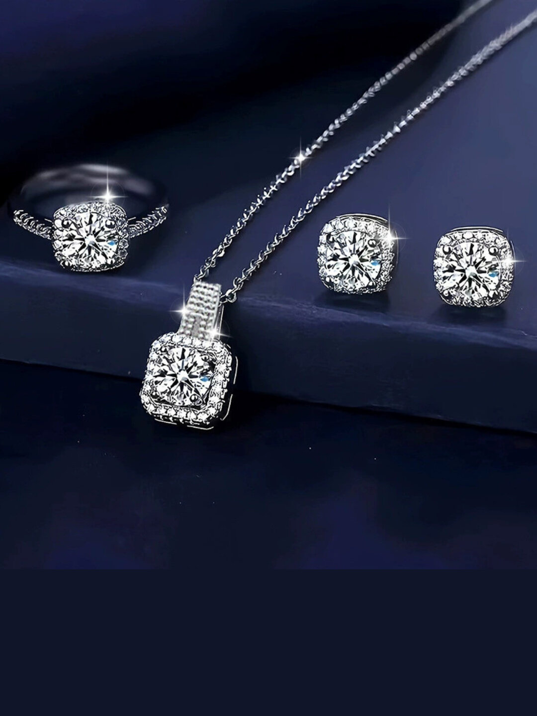 Комплект бижутерии, размер кольца 17.5, золотой — фото 1