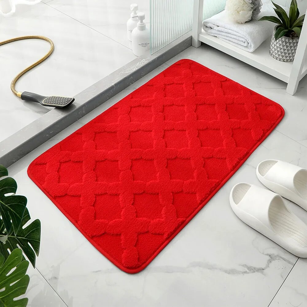 Коврик для ванной 50x80 см красный