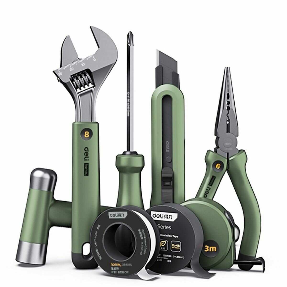Набор ручного инструмента Deli "Home Series Green" Deli HT0008L 6 предметов