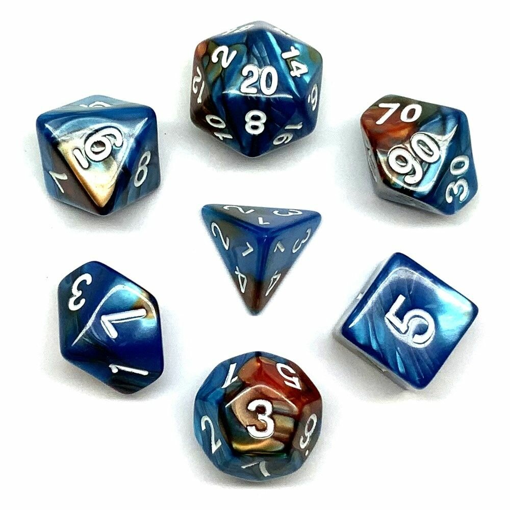 Кубики игральные для ДнД (7 шт) Утопающий закат