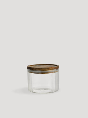 Изображение товара Банка для сыпучих продуктов, 500 мл, стекло Б/дерево, Ravi wood, Kuchenland