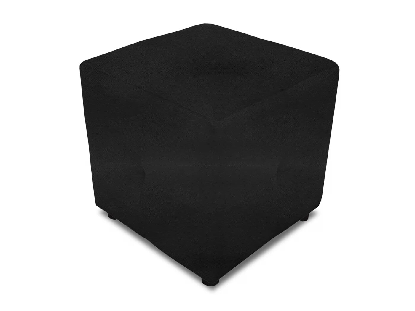 Пуф-куб, Teos Black, экокожа, черный, 40x38 см, для прихожей.