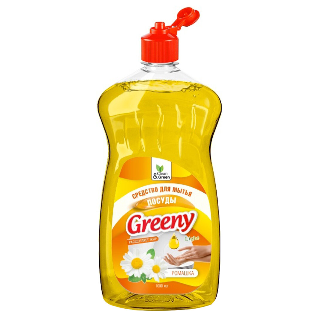 Средство для мытья посуды густое Clean&Green Greeny Light Ромашка 1000мл