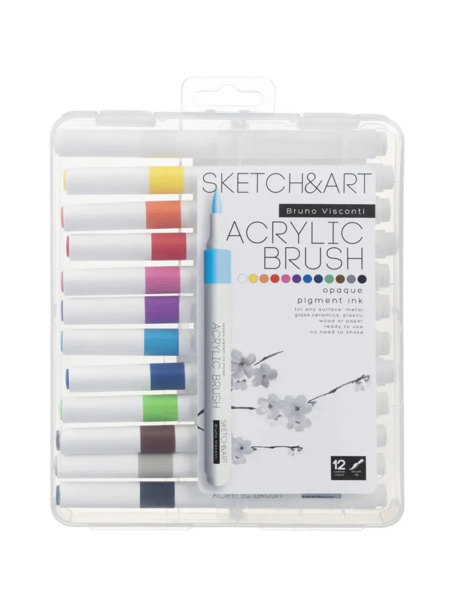 Мастерский набор акриловых маркеров и кистей