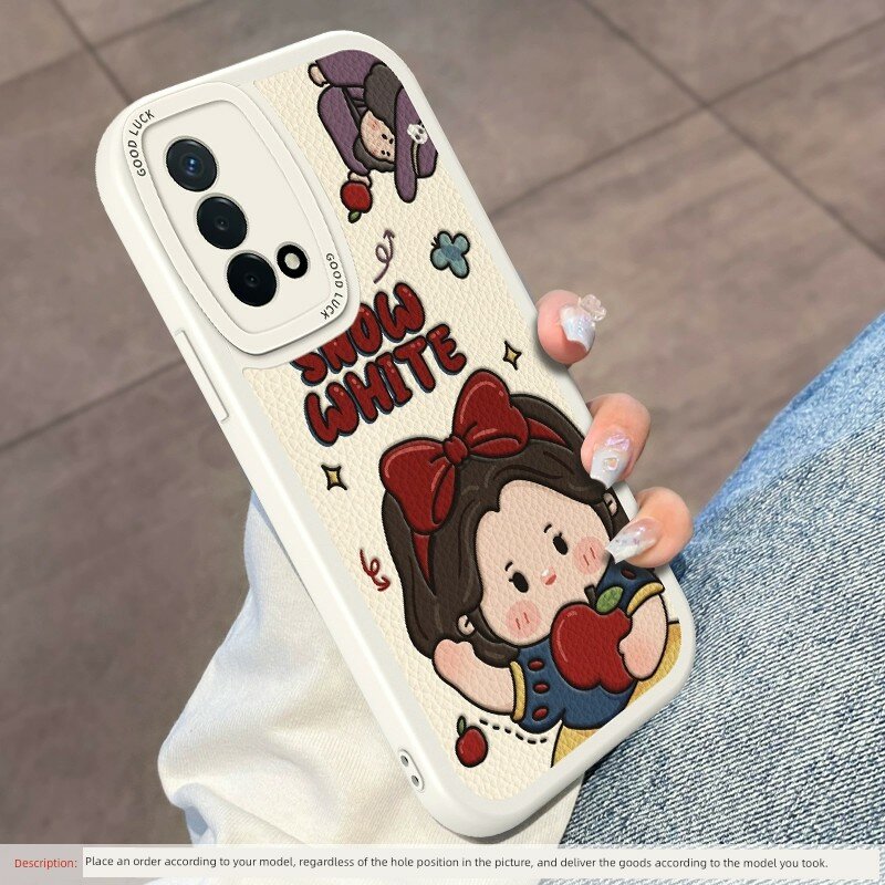 Защитный чехол для OPPO A92s - Античный белый дизайн Белоснежки с полным покрытием камеры, размер 193