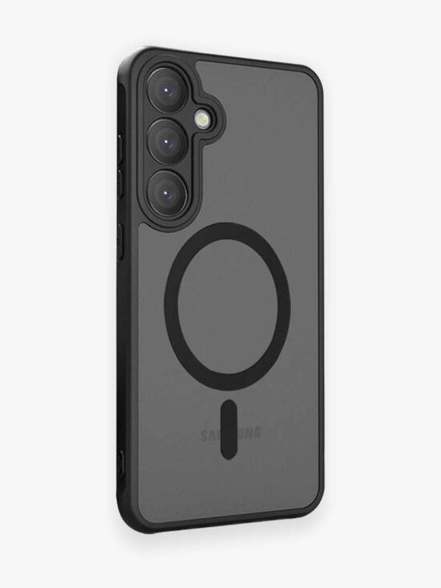 Чехол Creative Case для Samsung S25 (Самсунг С25) магнитный, совместимый с MagSafe, противоударный, черный