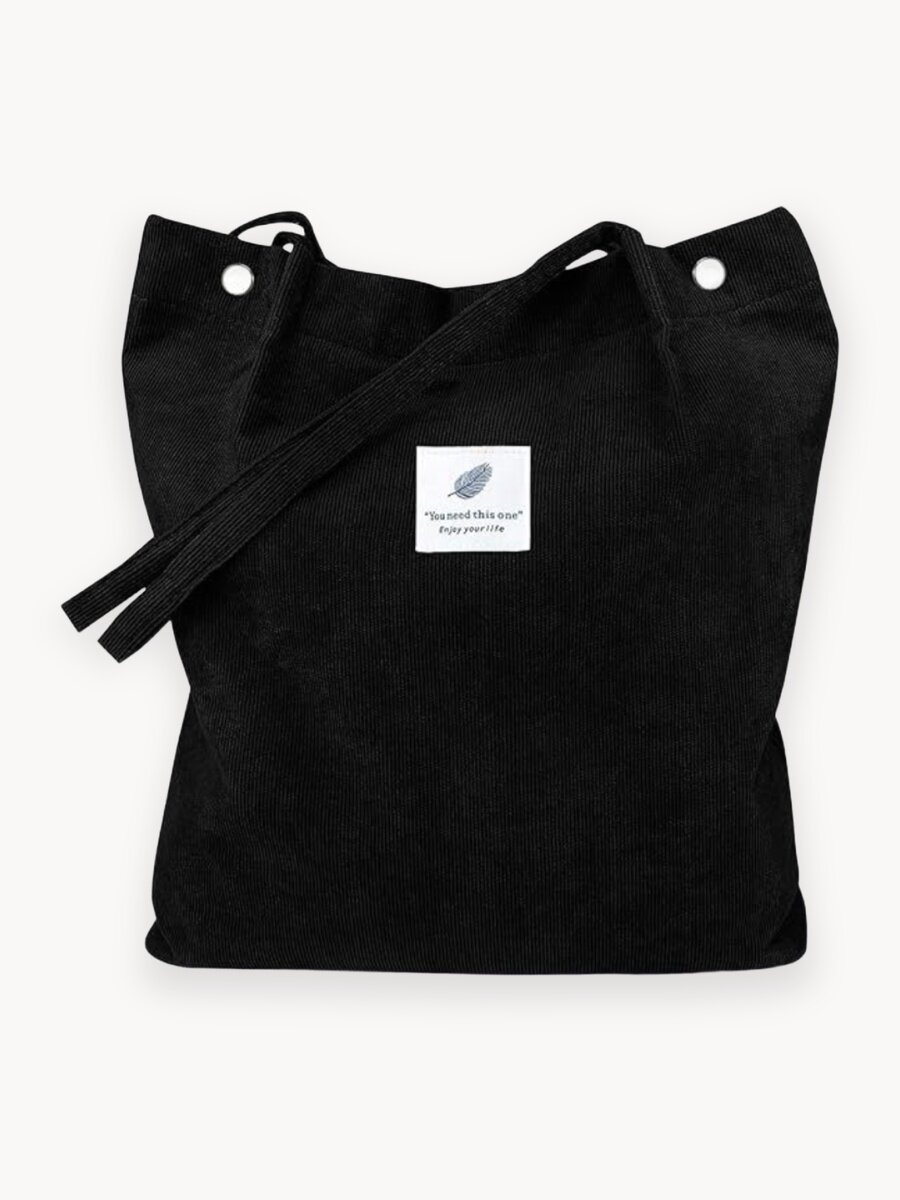 Сумка шоппер , фактура бархатистая, черный